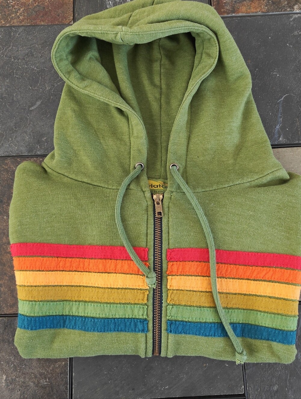 Aviator Nation Size S 5 Stripe Zip-Up Hoodie Unisex - Picture 11 of 12